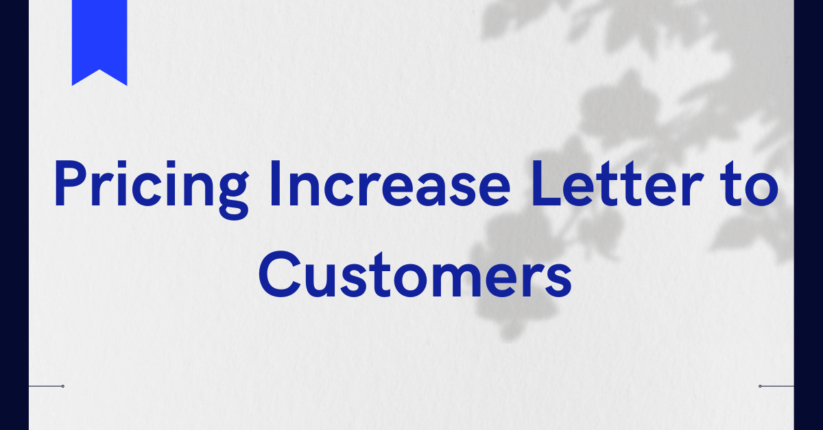 Pricing Increase Letter to Customers