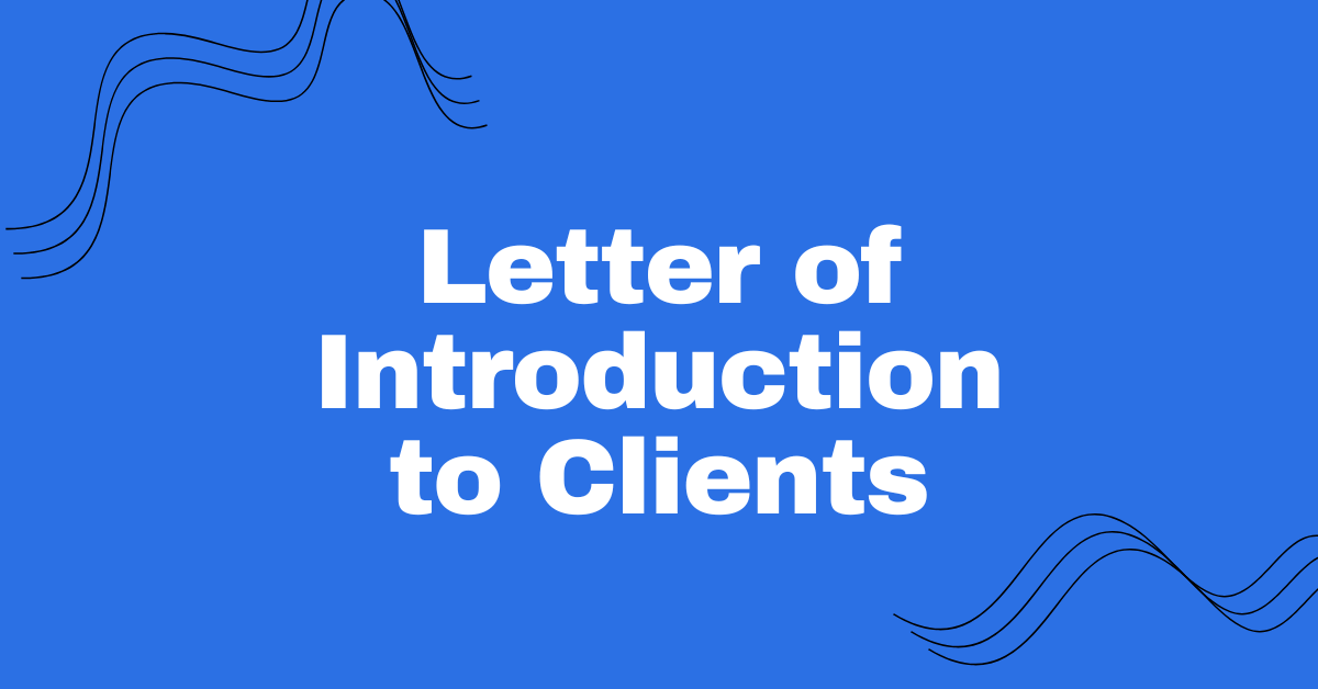 Letter of Introduction to Clients