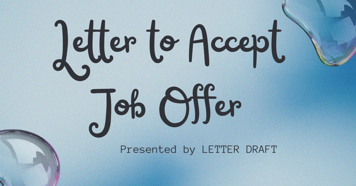 Letter to Accept Job Offer