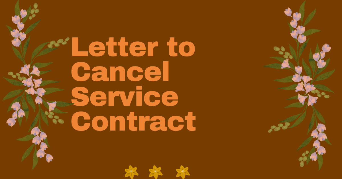 Letter to Cancel Service Contract
