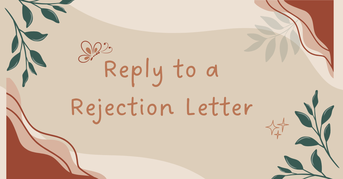 Reply to a Rejection Letter