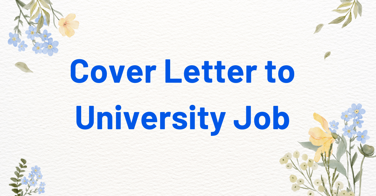 Cover Letter to University Job