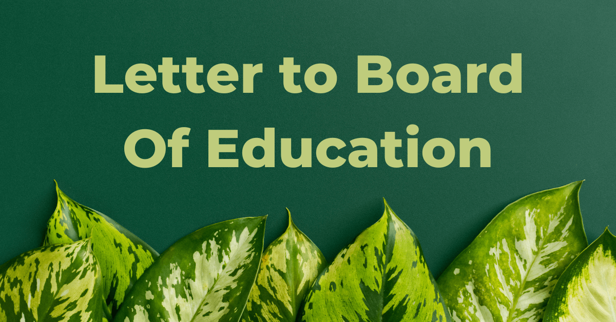 Letter to Board Of Education