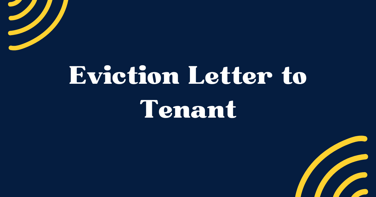 Eviction Letter to Tenant