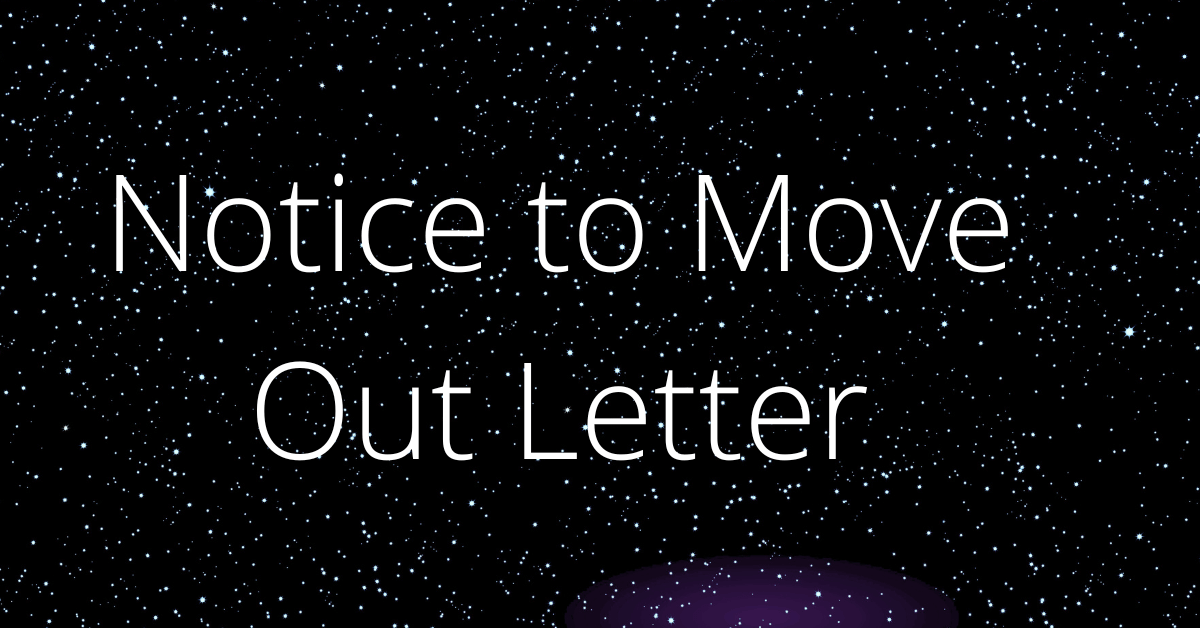 Notice to Move Out Letter