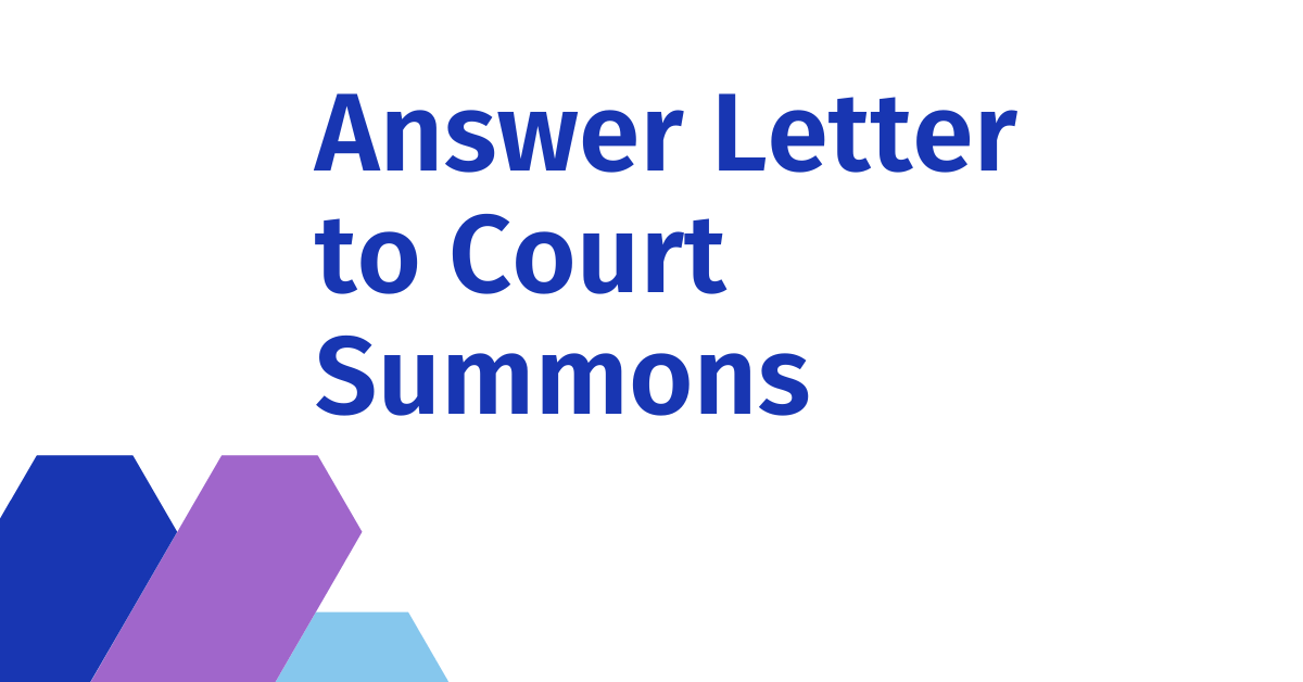 Answer Letter to Court Summons