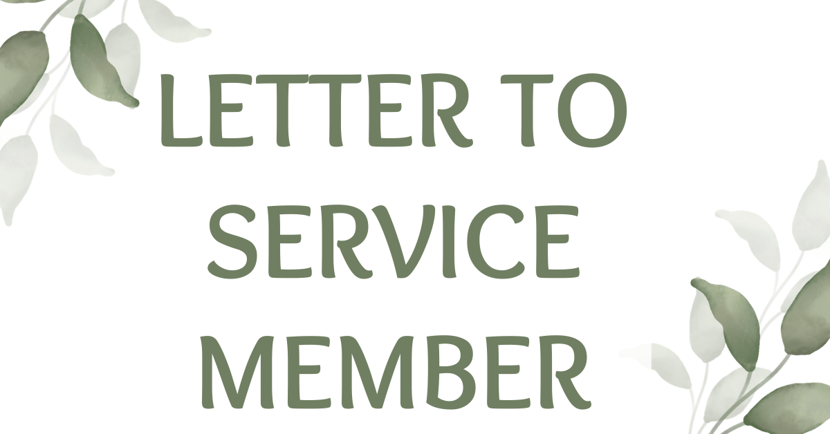 Letter to Service Member