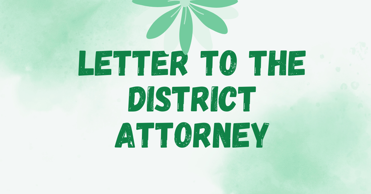 Letter to the District Attorney