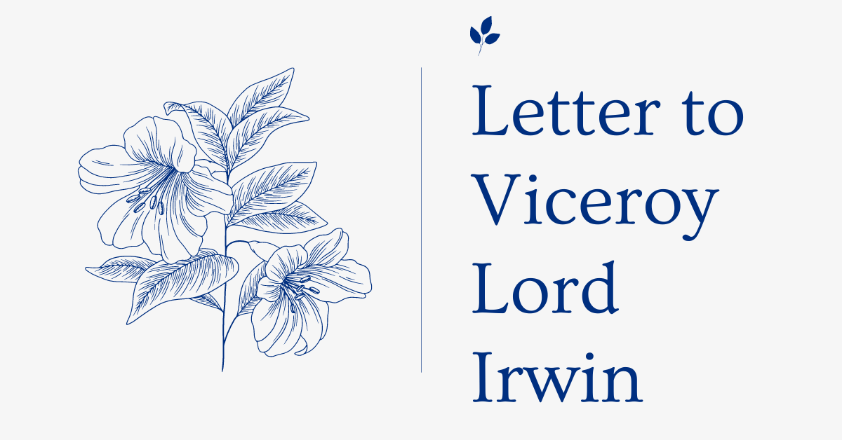 Letter to Viceroy Lord Irwin