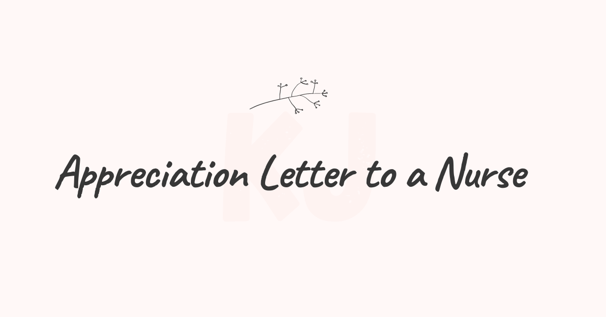 Appreciation Letter to a Nurse