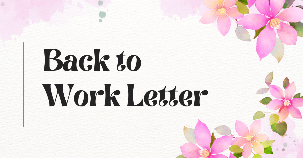 Back to Work Letter