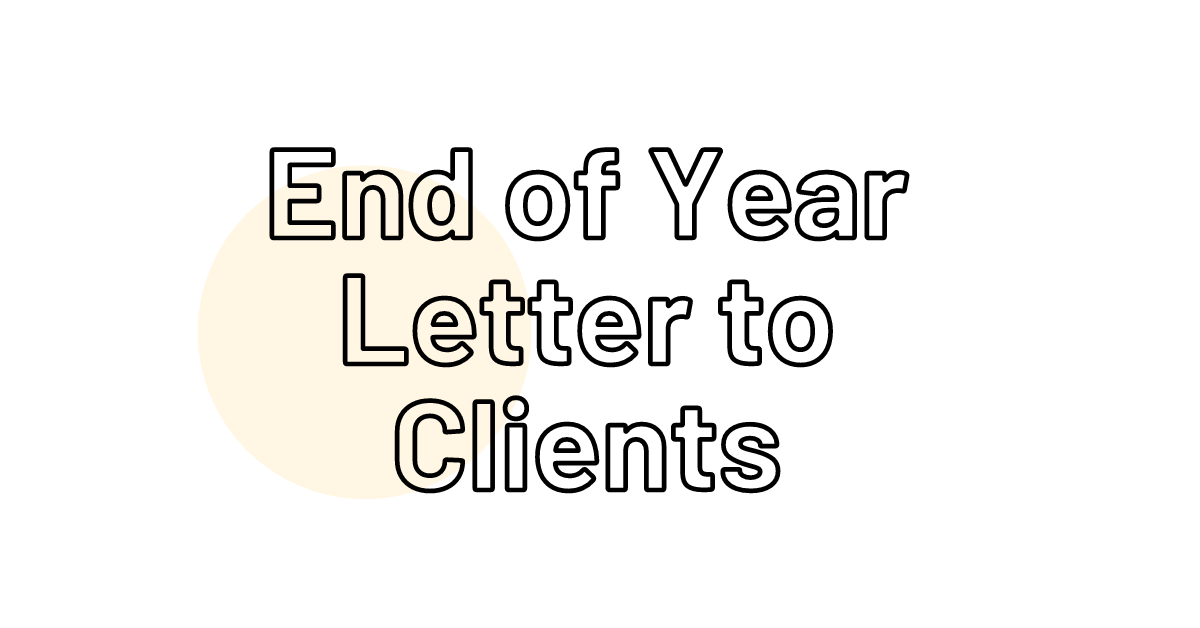 End of Year Letter to Clients