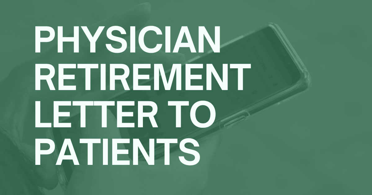 Physician Retirement Letter to Patients