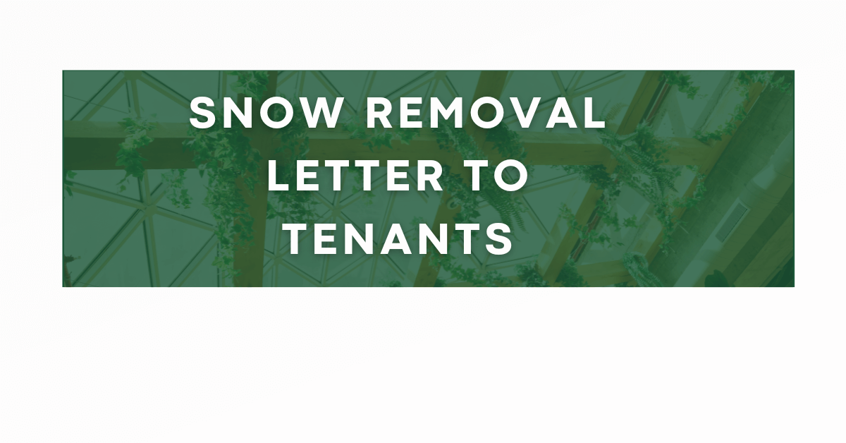 Snow Removal Letter to Tenants