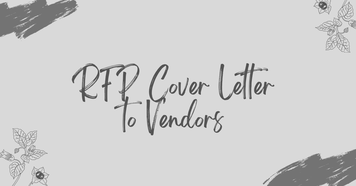 RFP Cover Letter to Vendors