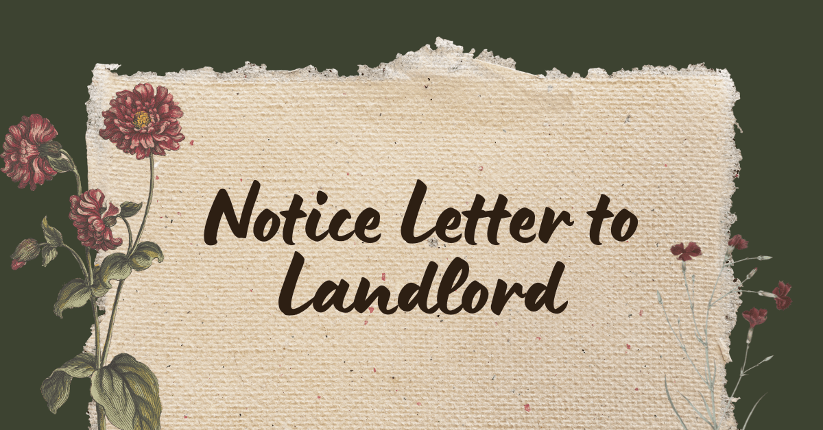 Notice Letter to Landlord
