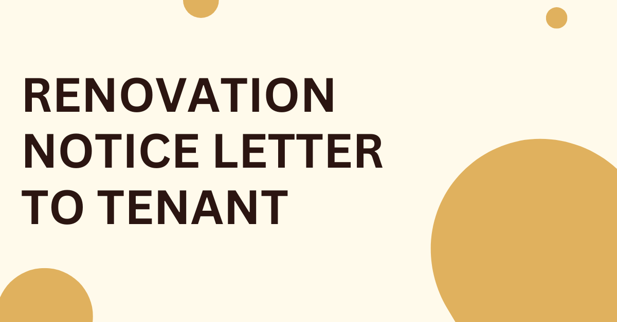Renovation Notice Letter to Tenant