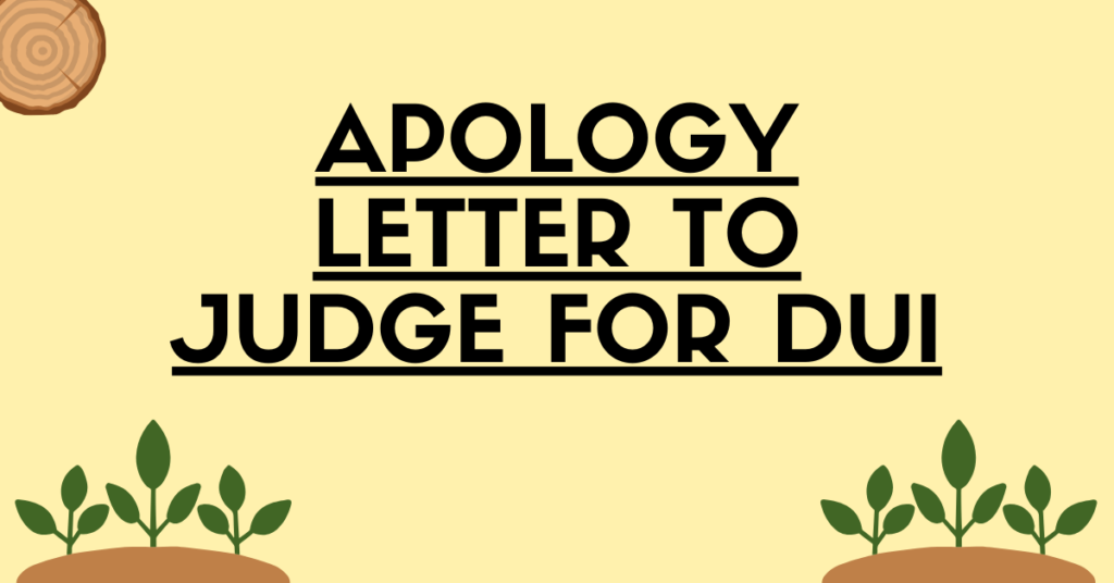 Apology Letter To Judge For Dui