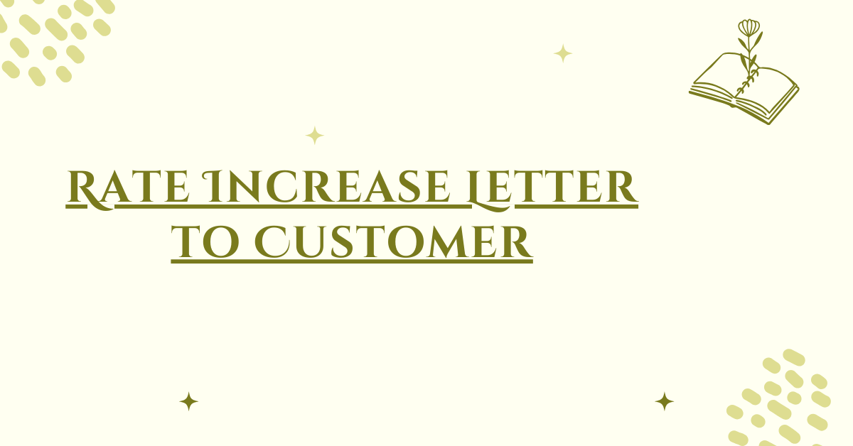 Rate Increase Letter to Customer