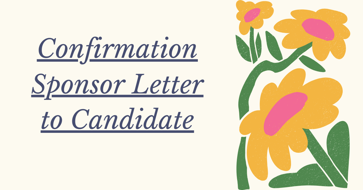 Confirmation Sponsor Letter to Candidate