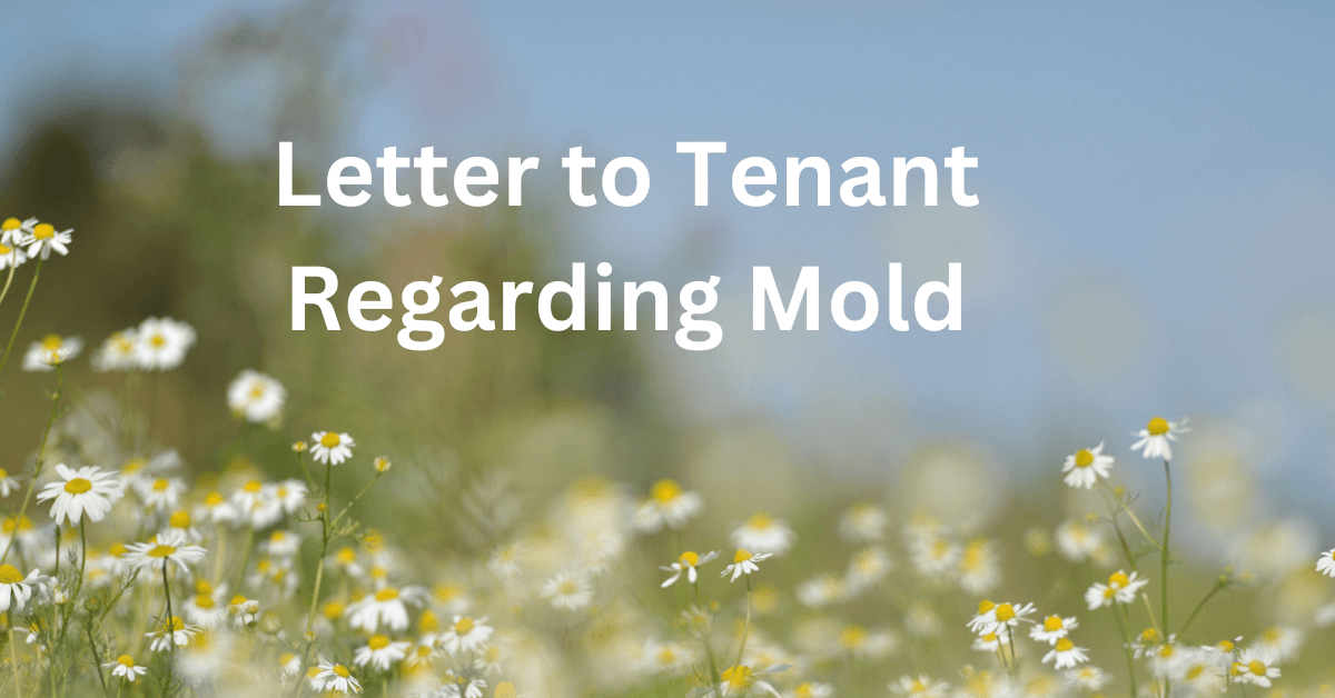 Letter to Tenant Regarding Mold