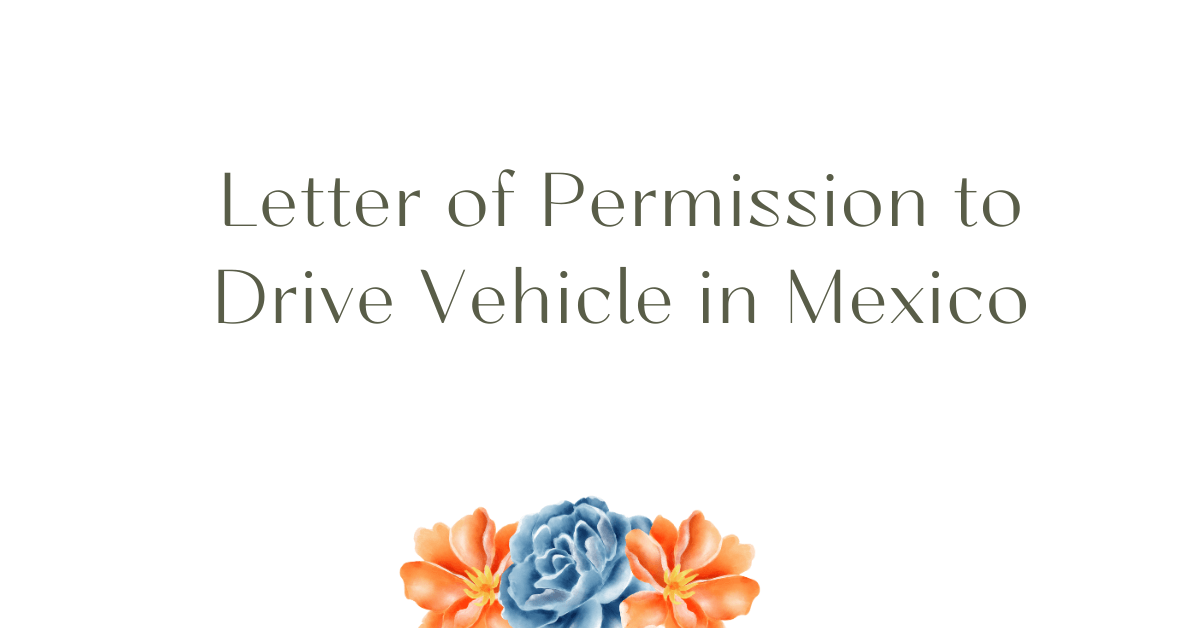 Letter of Permission to Drive Vehicle in Mexico