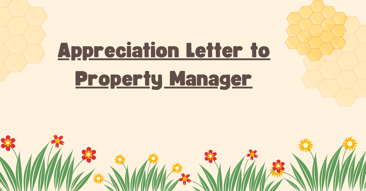 Appreciation Letter to Property Manager